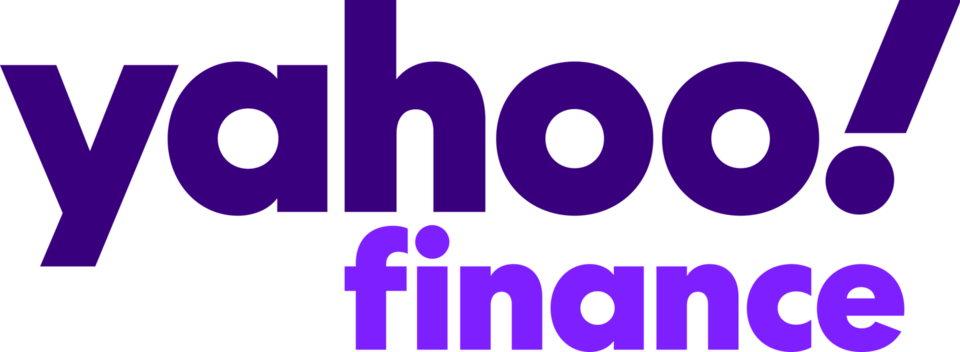 Yahoo Finance logo with 'yahoo!' in large purple letters above 'finance' in smaller light purple letters.